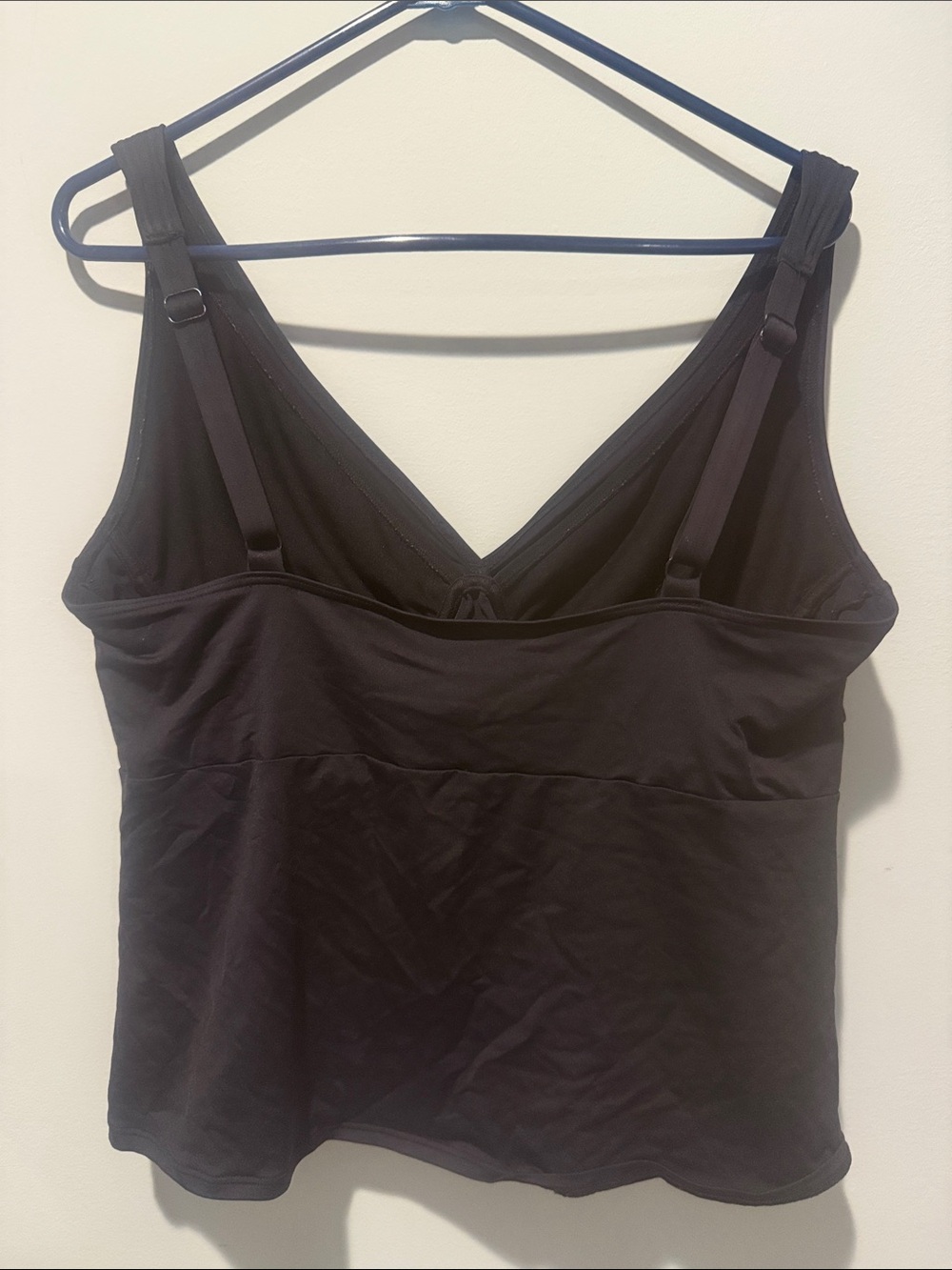 Coco Reef Black Ruched V-Neck Tankini Top 40D - Picture 2 of 3